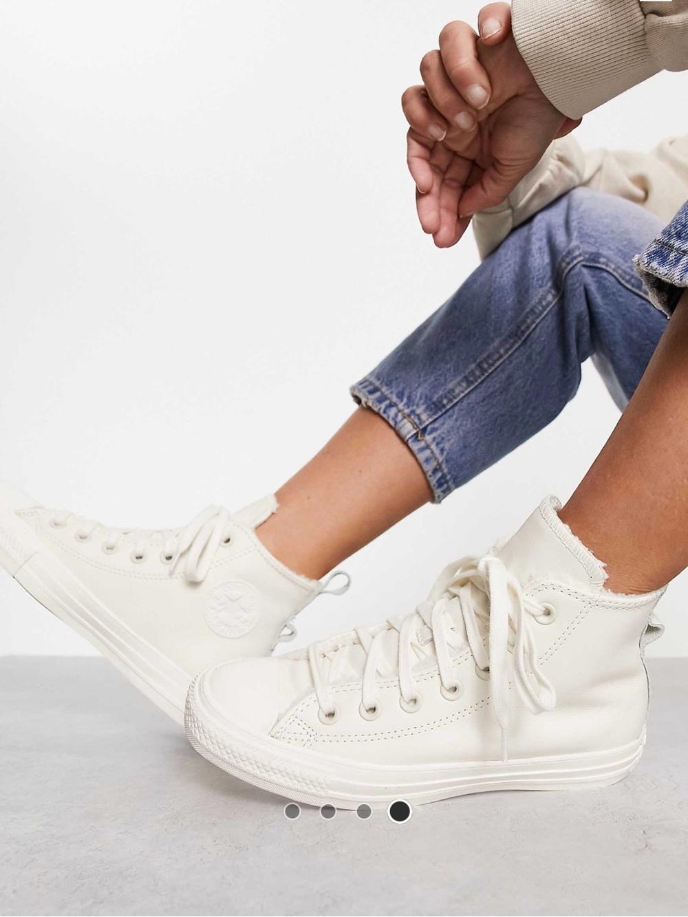 Converse Women's High-Top Sneakers in Cream White Size 9 US